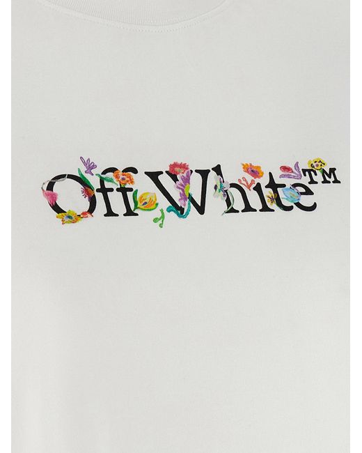 Off-White c/o Virgil Abloh White 'Bookish Glowing Flower' T-Shirt