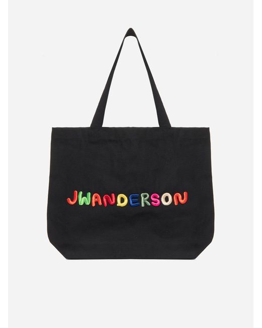 J.W. Anderson Black Logo Canvas Tote Bag