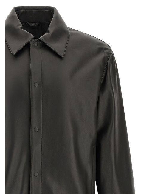 Fendi Gray Leather Blouson for men