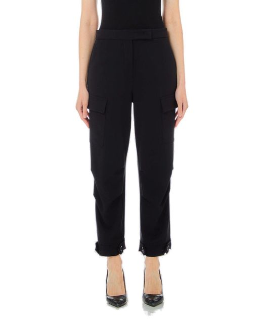 Liu Jo Black Stretch Flannel Cargo Trousers