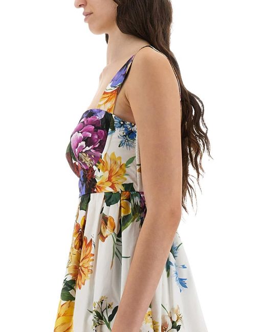 Dolce & Gabbana Bouquet Print Poplin Dress | Lyst
