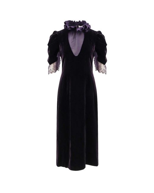alexander mcqueen black velvet dress McQueen Velvet Dress With Silk Lining in Black