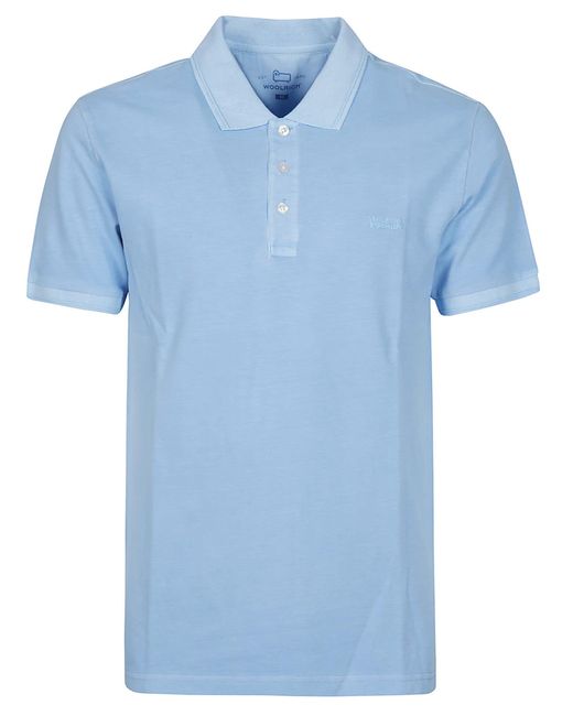 Woolrich Blue Short Sleeve Mackinack Polo Shirt for men