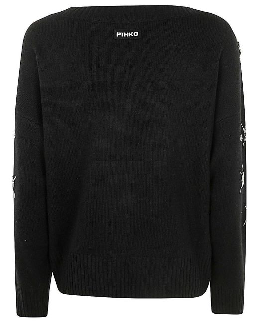 Pinko Black Scottish Fold Cashmere Mix Sweater