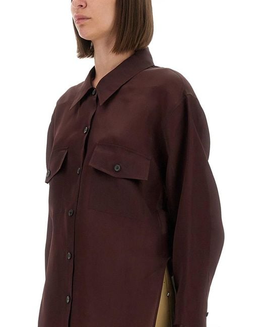 Khaite Red Matteo Silk Top Tops