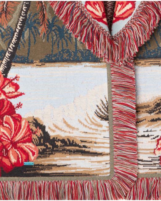 Alanui Red Hidden Bay Fringed Cardigan