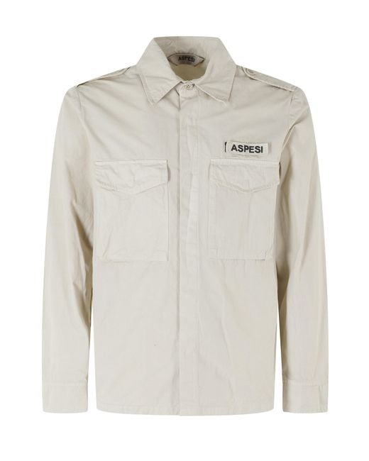 Aspesi Gray Camicia Field Shirt Cotone Giacca for men
