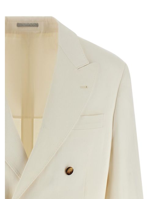 Brunello Cucinelli Natural Silk Blazer Clothing for men