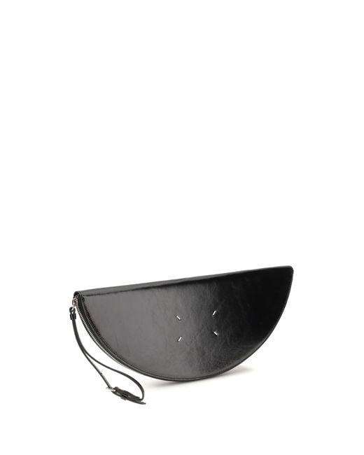Maison Margiela Gray Clutch Bag Halfmoon Leather Calf