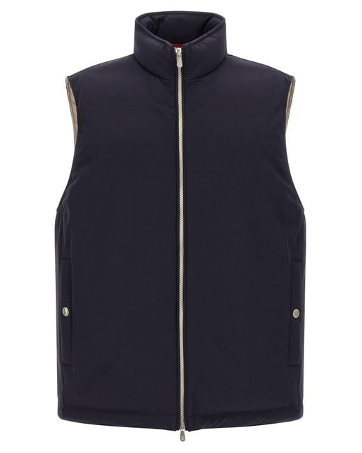 Brunello Cucinelli Blue Padded Vest for men