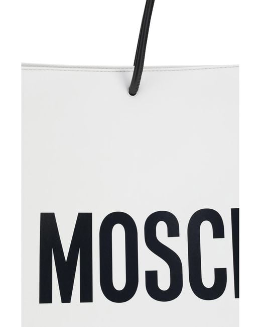 Moschino White Shoulder Bag Calf Leather Bos Taurus