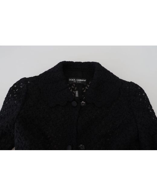 Dolce & Gabbana Black New Button Down Knitted Long Jacket Cotton