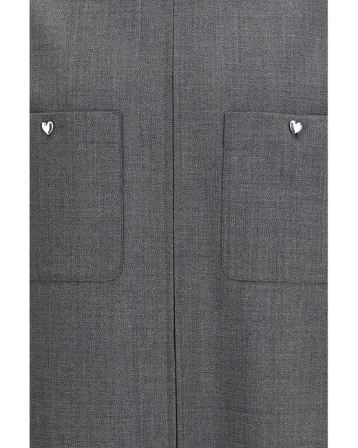 Valentino Gray Mouliné Wool Shirt Jacket Polyester; Ovis Aries for men