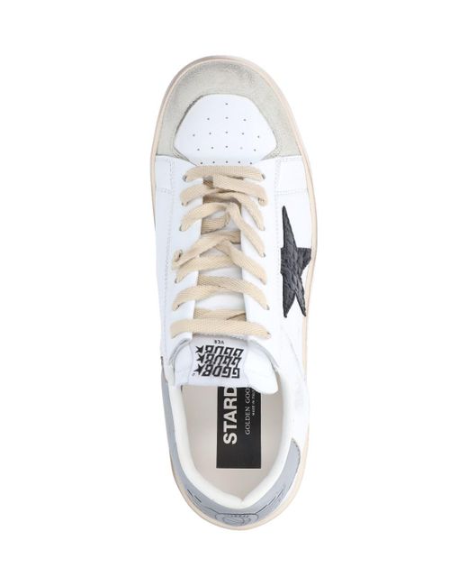 Golden Goose Deluxe Brand Metallic Distressed Leather Stardan Sneakers for men