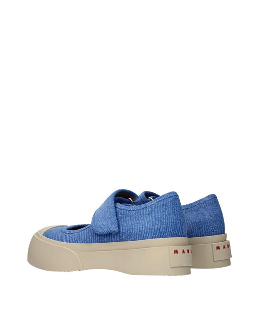Marni Blue Fabric Low Top Sneakers