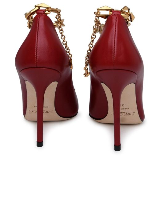 Jimmy Choo Diamond Pumps In Red Leather