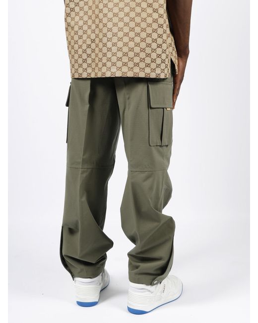 Gucci Green Cotton Cargo Trouser for men