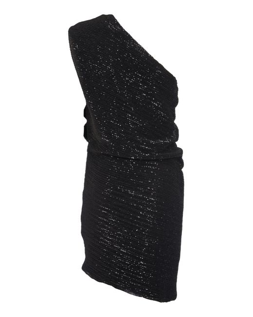 IRO Black 'haidi' Sequinned One-shoulder Dress,