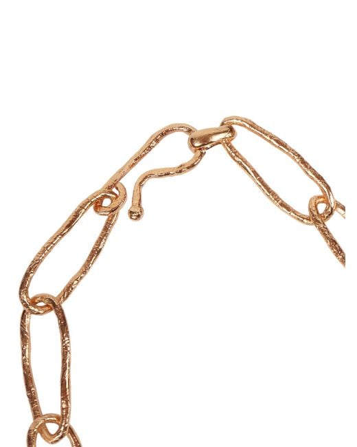 Forte_forte Metallic Sculptural Choker With Pearl Bronze Details River Necklace
