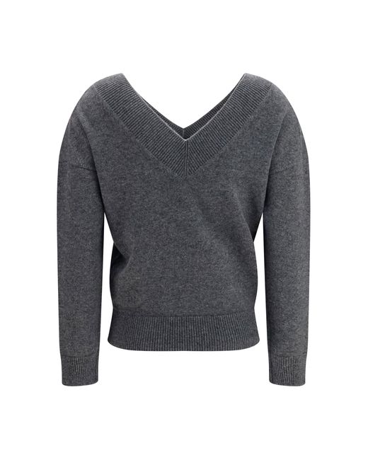 Tom Ford Gray V-Neck Sweater Kashmir/Capra Hircus