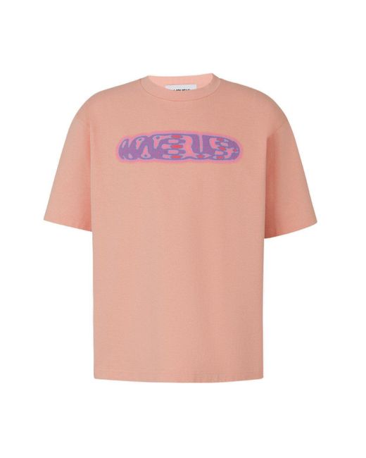 Ambush Pink Logo Printed Crewneck T-shirt for men