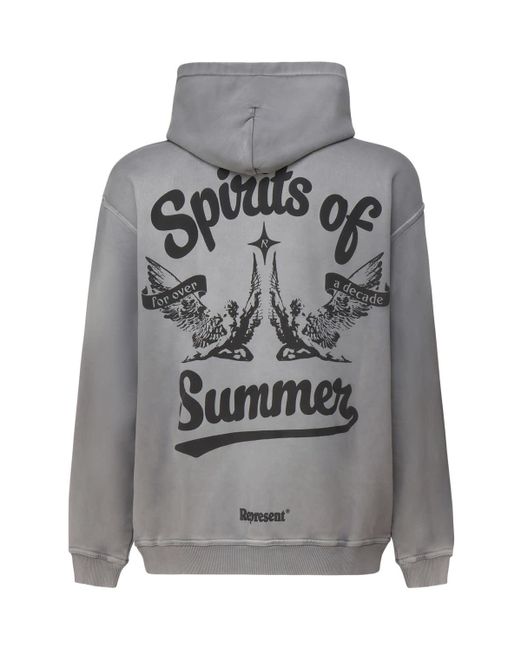 Represent Gray Spirit Of Summer Cotton Hoodie for men