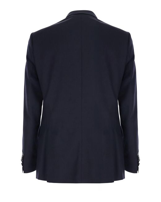 Boss Blue Double-Breasted Wool Jacket Blazers for men