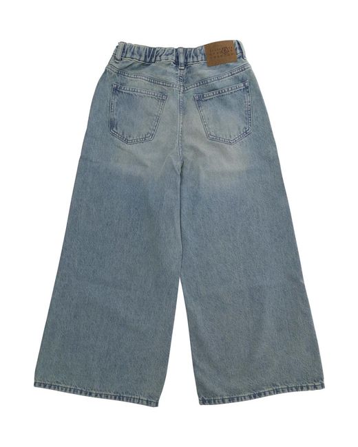 MM6 by Maison Margiela Blue Kids Jeans Front Knot