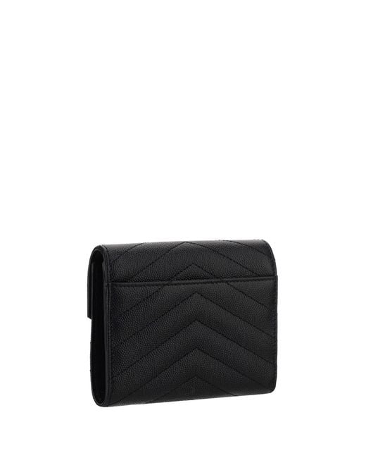 Saint Laurent White Cassandre Matelassé Leather Wallet Calf & Purses
