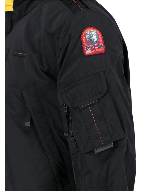 Parajumpers Blue Bomber Jacket With Appliqué for men