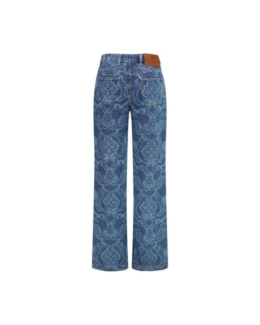 Etro Blue Cotton Flared Jeans