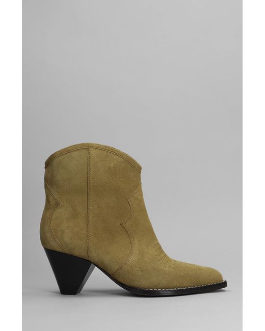 Isabel Marant Green Darizio Low Heels Ankle Boots