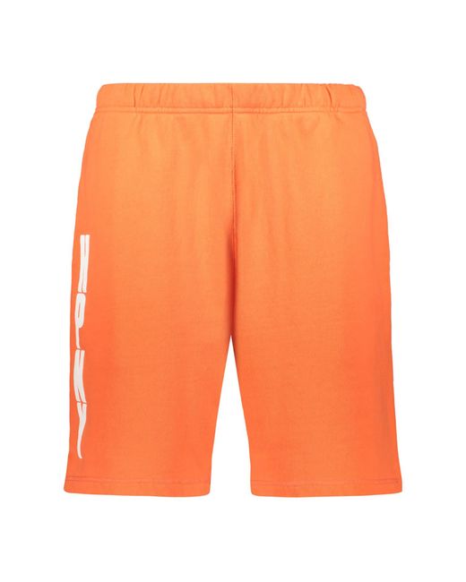 Heron Preston Orange Cotton Bermuda Shorts for men