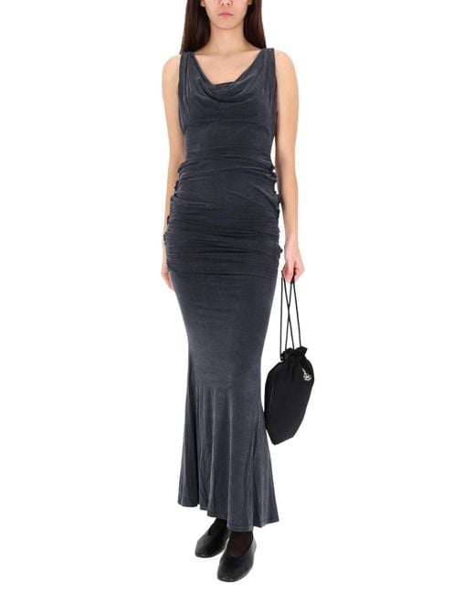 Vivienne Westwood Blue Long Dress Cupro Elastane