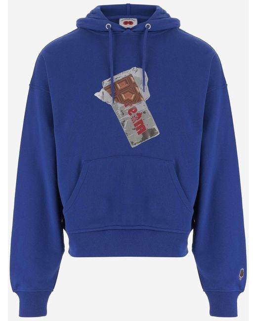 ICECREAM Blue Cotton Hoodie Sweatshirts for men