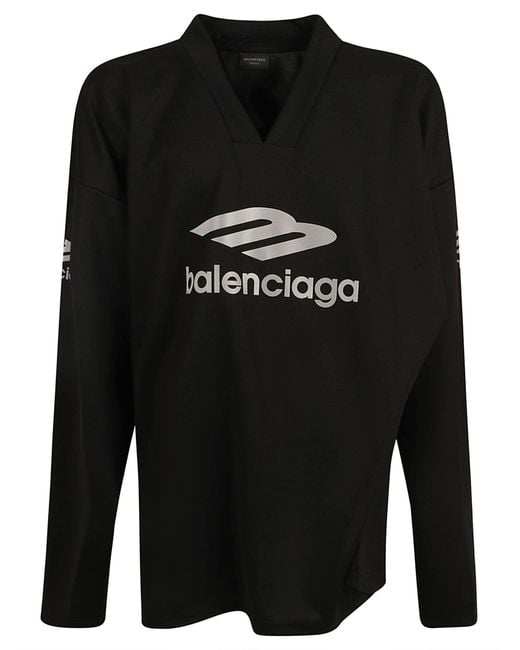 Balenciaga Black Logo Long-sleeved T-shirt for men