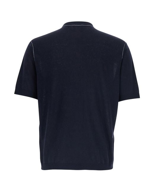 Gucci Blue Sweater Round Neck Wool Tops for men