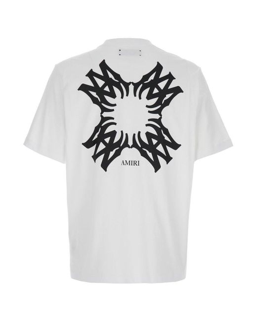 Amiri White Quad Logo Cotton Crewneck Tee for men