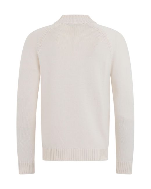 Slowear White Crewneck Sweater Virgin Wool Sweatshirts for men