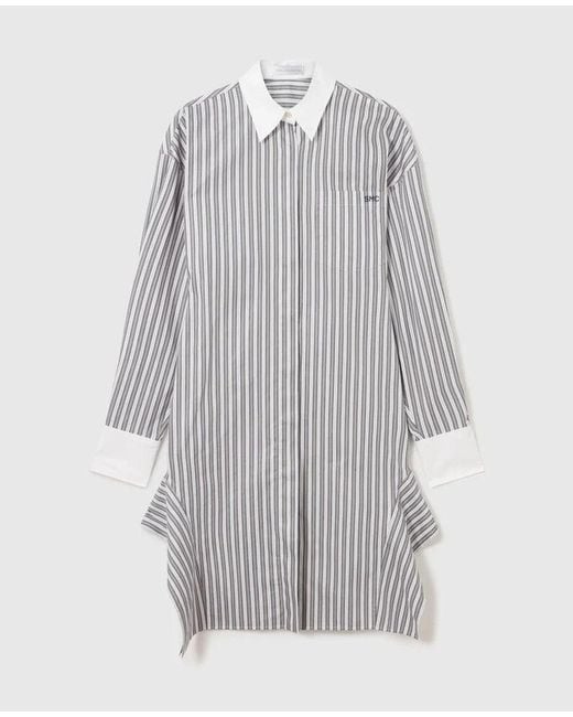 Stella McCartney Gray Stella Mccartney Striped Cotton Dress