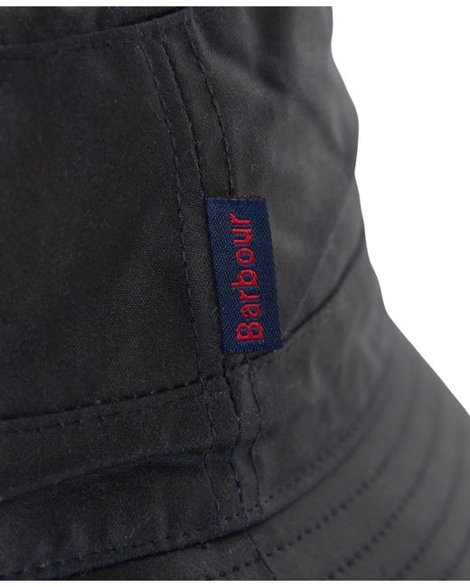Barbour Black Wax Bucket Hat for men