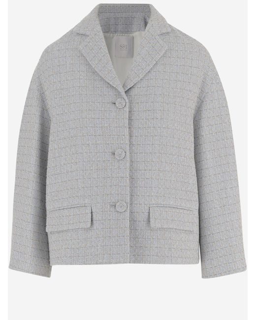 SOIR Gray Cotton Blend Jacket