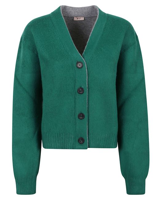 N°21 Green Double Sided Bicolour Cardigan