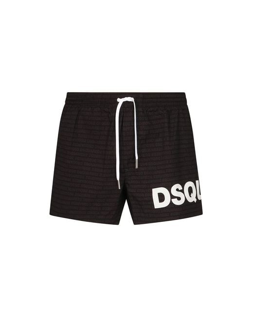 DSquared² Black Midi Boxer With Logo for men
