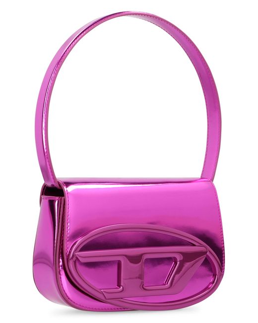 DIESEL Purple Leather Shoulder Bag 1Dr Cow Hide Handbags