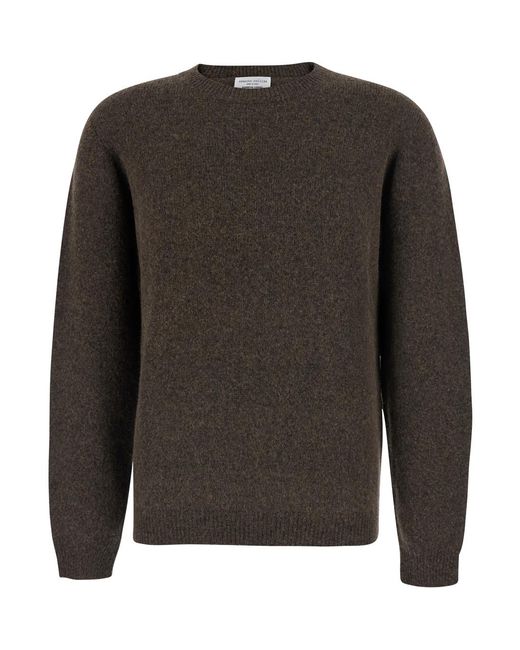 Roberto Collina Gray Crew Neck Sweater Virgin Wool Tops for men