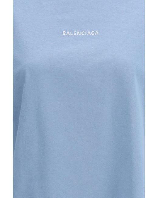 Balenciaga Blue Back T-Shirt Cotton T-Shirts