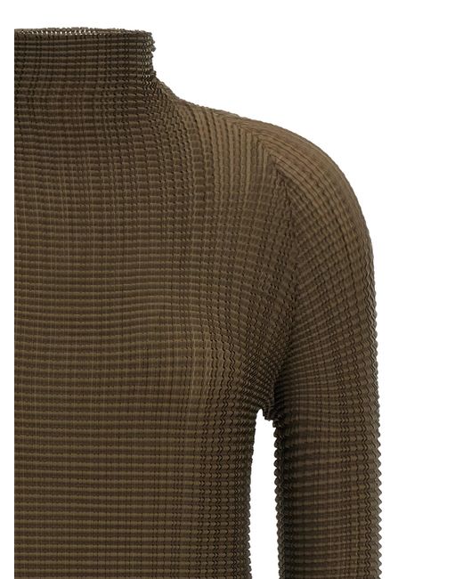 Issey Miyake Green 'Wooly Pleats-58' Blouse