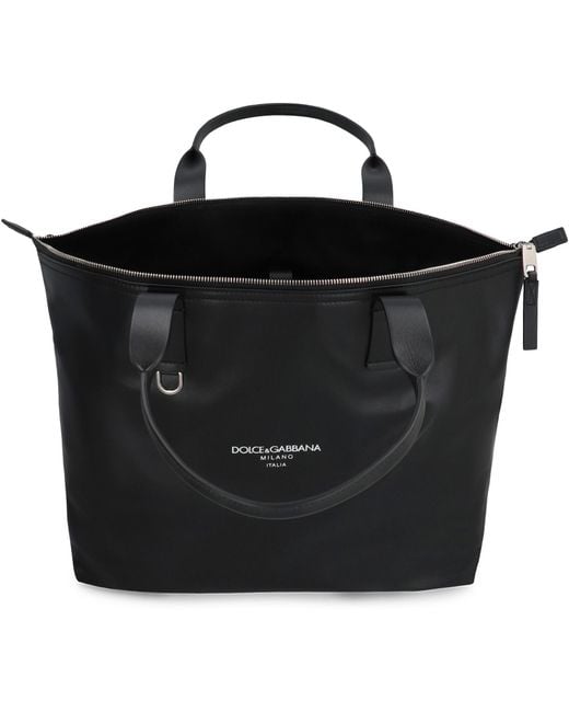 Dolce & Gabbana Black Tote Bag Adamo Calf Leather for men