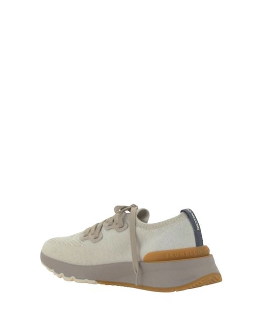 Brunello Cucinelli White Cotton Sneakers for men